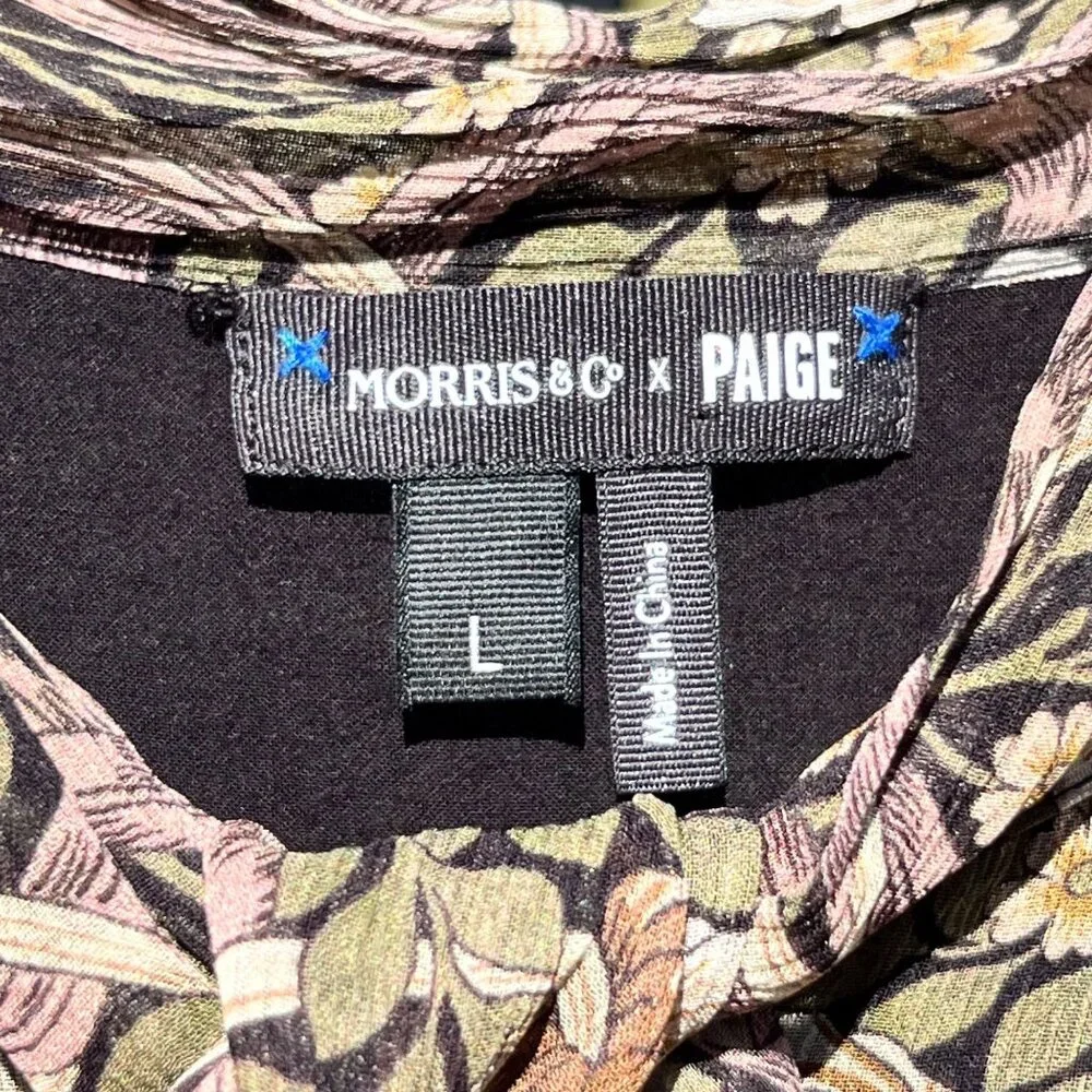 Morris & Co x PAIGE Vittoria Pimpernel 100% Silk Mini Dress Size L - Picture 5 of 12